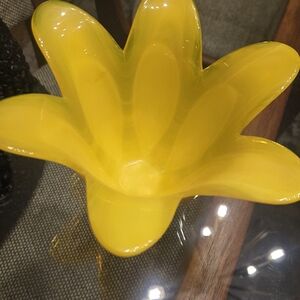 Vibrant Yellow Glass Art Piece